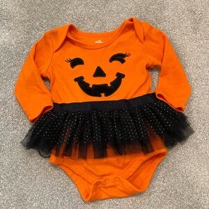 Pumpkin Halloween Body suit with Tutu, 3-6M